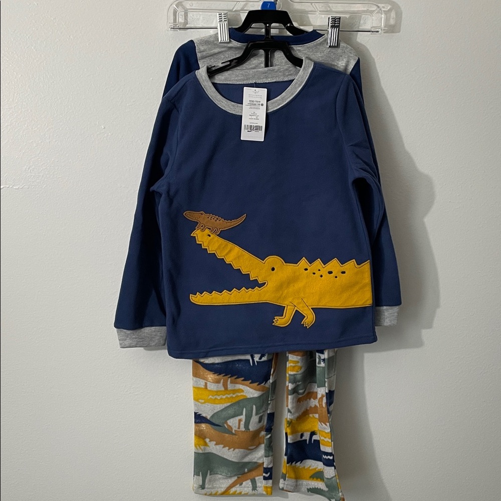 Carters 3-PC Boys Pajamas Set Long Sleeve Alligators Soft Fleece Blue 7 /Z10